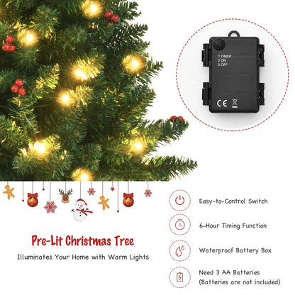 4-Piece Christmas Set DirectDeals garland, wreath and trees; pre-lit tree with warm LEDs on Tampa Home & Garden Store