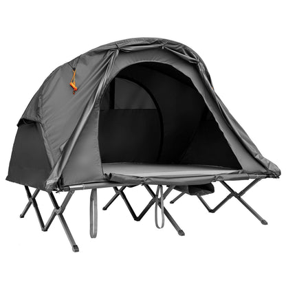 GemGear 2-Person Camping Tent with External Cover gray fabric orange guy lines metal frame on Tampa Home & Garden Store