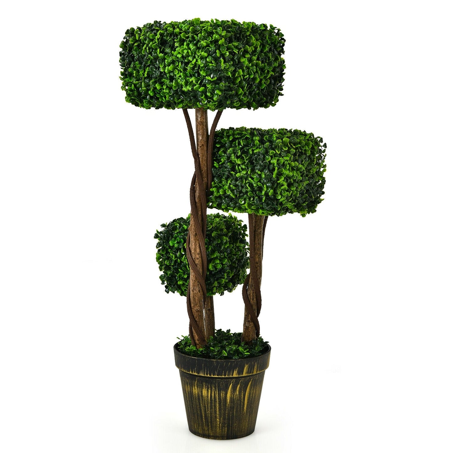 Árbol de boj artificial de 36 pulgadas con protección UV para interiores y exteriores