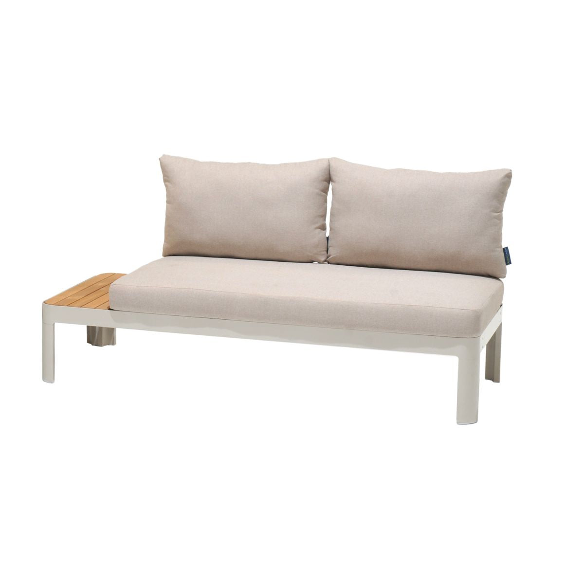 Portals Light C-Shape Set outdoor sofa with white frame and beige cushions by LifestyleGarden US on Tampa Home & Garden Store