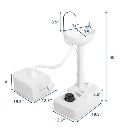 GemGear camping hand wash station basin stand with 4.5 gallon tank, white plastic on Tampa Home & Garden Store