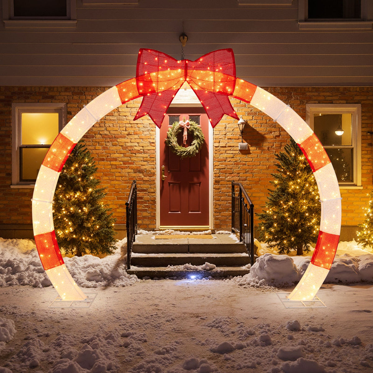 10.4 ft Christmas archway with large red bow and LED lights DirectDeals on Tampa Home & Garden Store