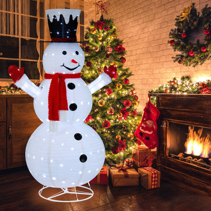 6 Feet Lighted Snowman with Top Hat and Red Scarf, white LED illuminated figure DirectDeals on Tampa Home & Garden Store