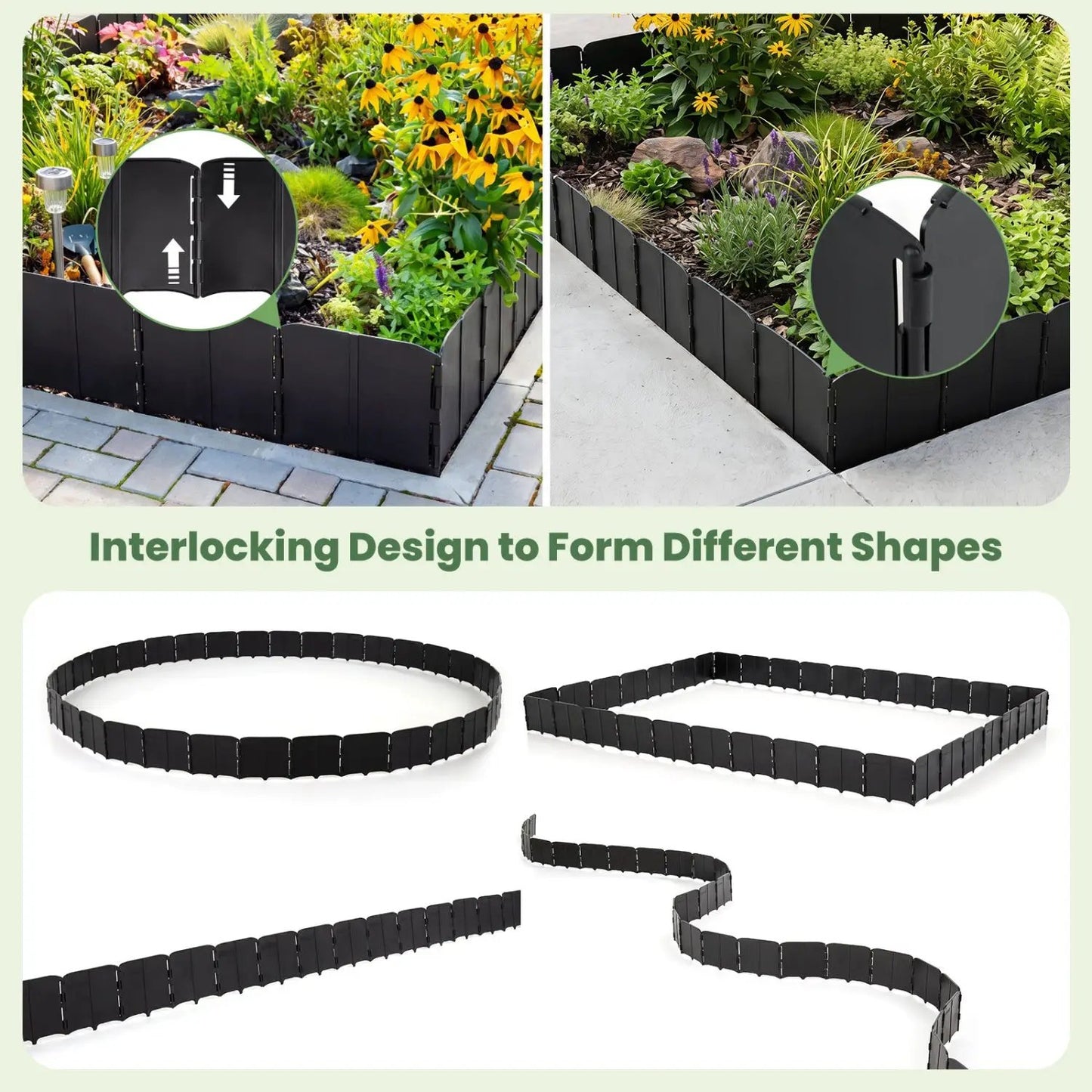 Garden Edging Borders Interlocking No Dig Set