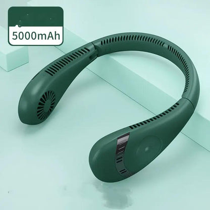 Portable Hanging Neck Fan USB LED Display 5 Gear