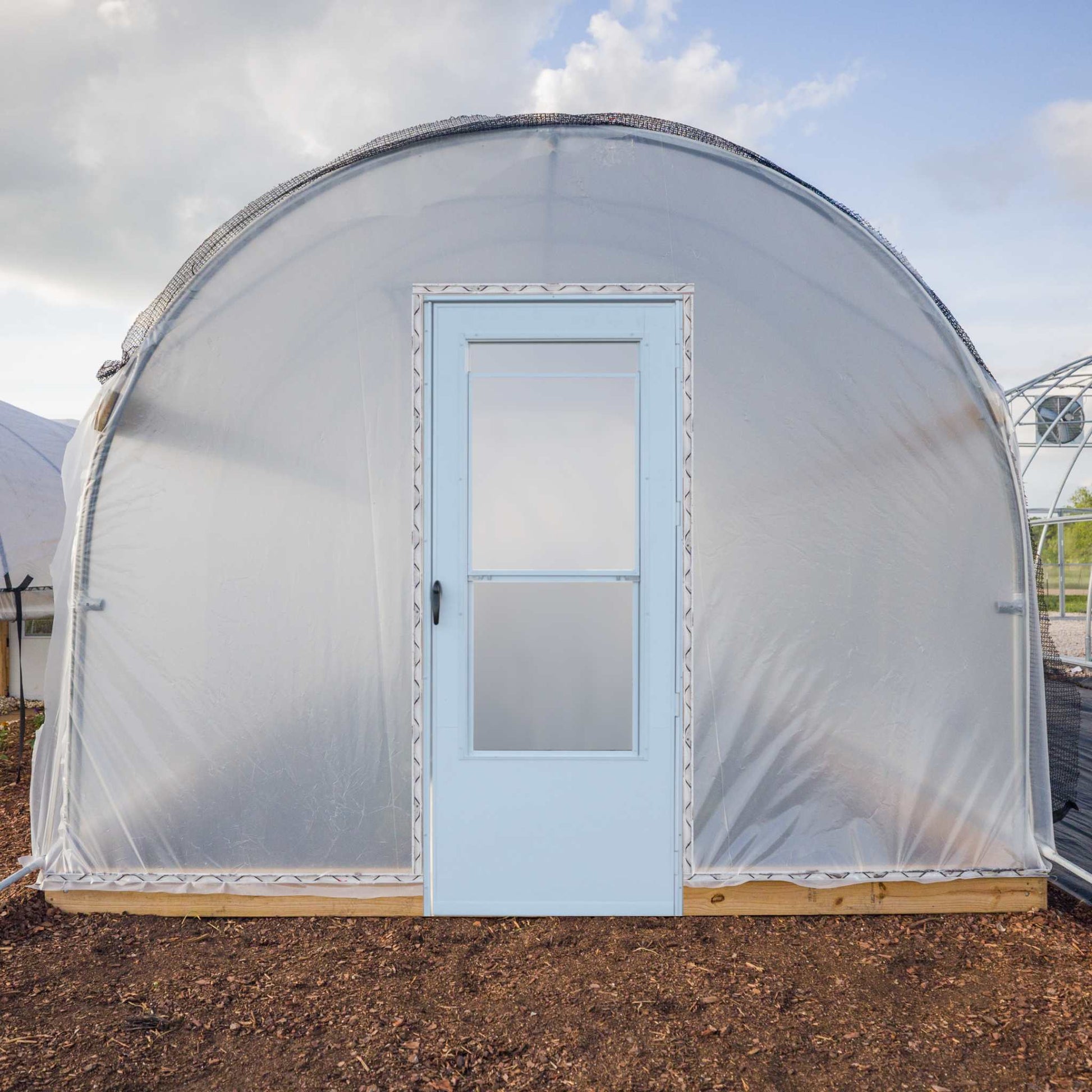 10' Essential High Tunnel Kit with blue entry door Bootstrap Farmer greenhouse on Tampa Home & Garden Store