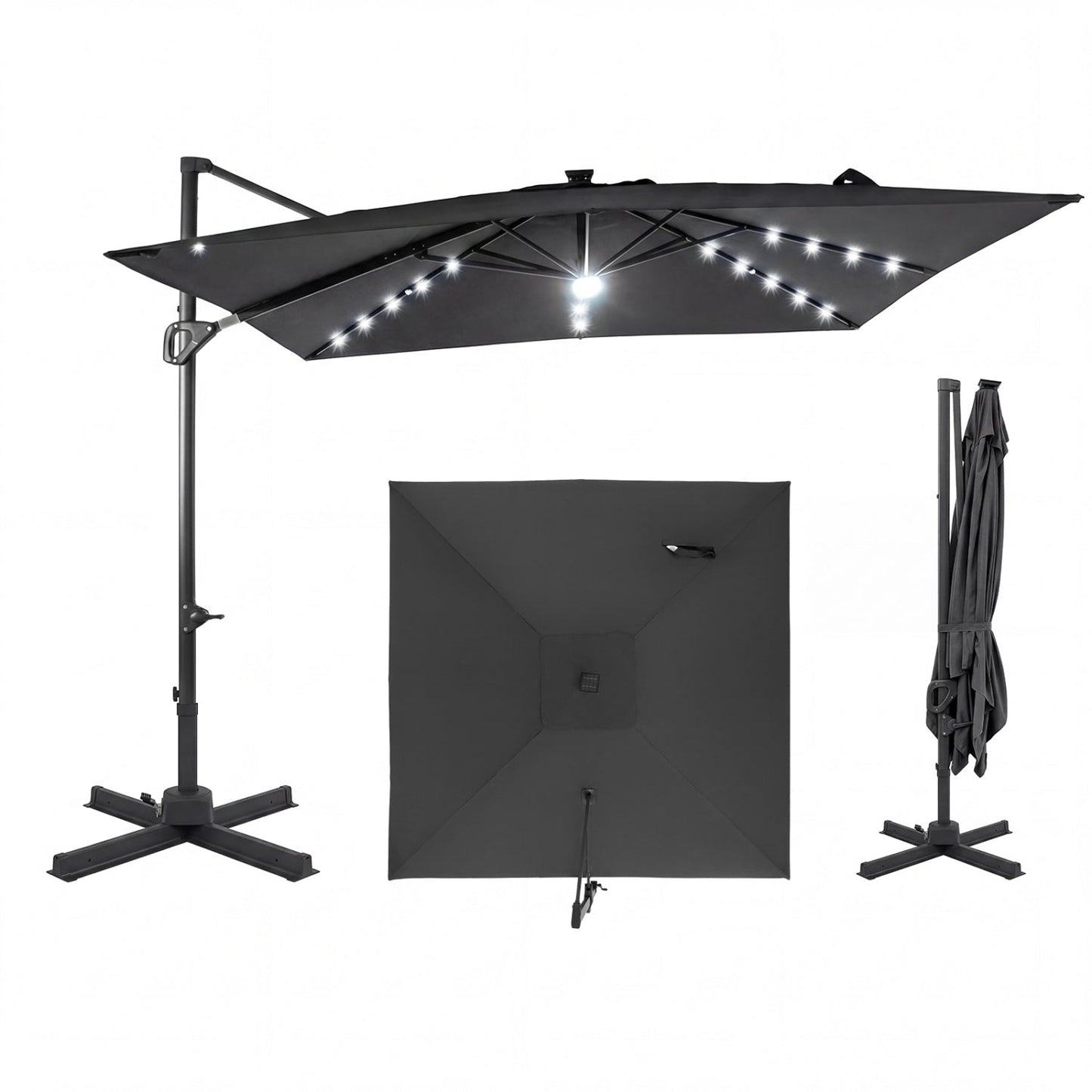 Cantilever Patio Umbrella Solar LED Lights