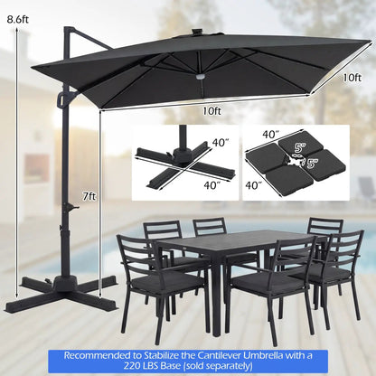 Cantilever Patio Umbrella Solar LED Lights