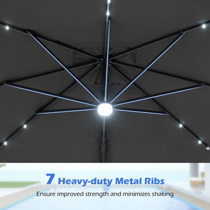 Cantilever Patio Umbrella Solar LED Lights