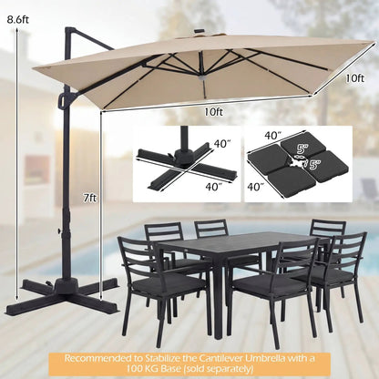 Cantilever Patio Umbrella Solar LED Lights