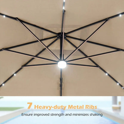 Cantilever Patio Umbrella Solar LED Lights