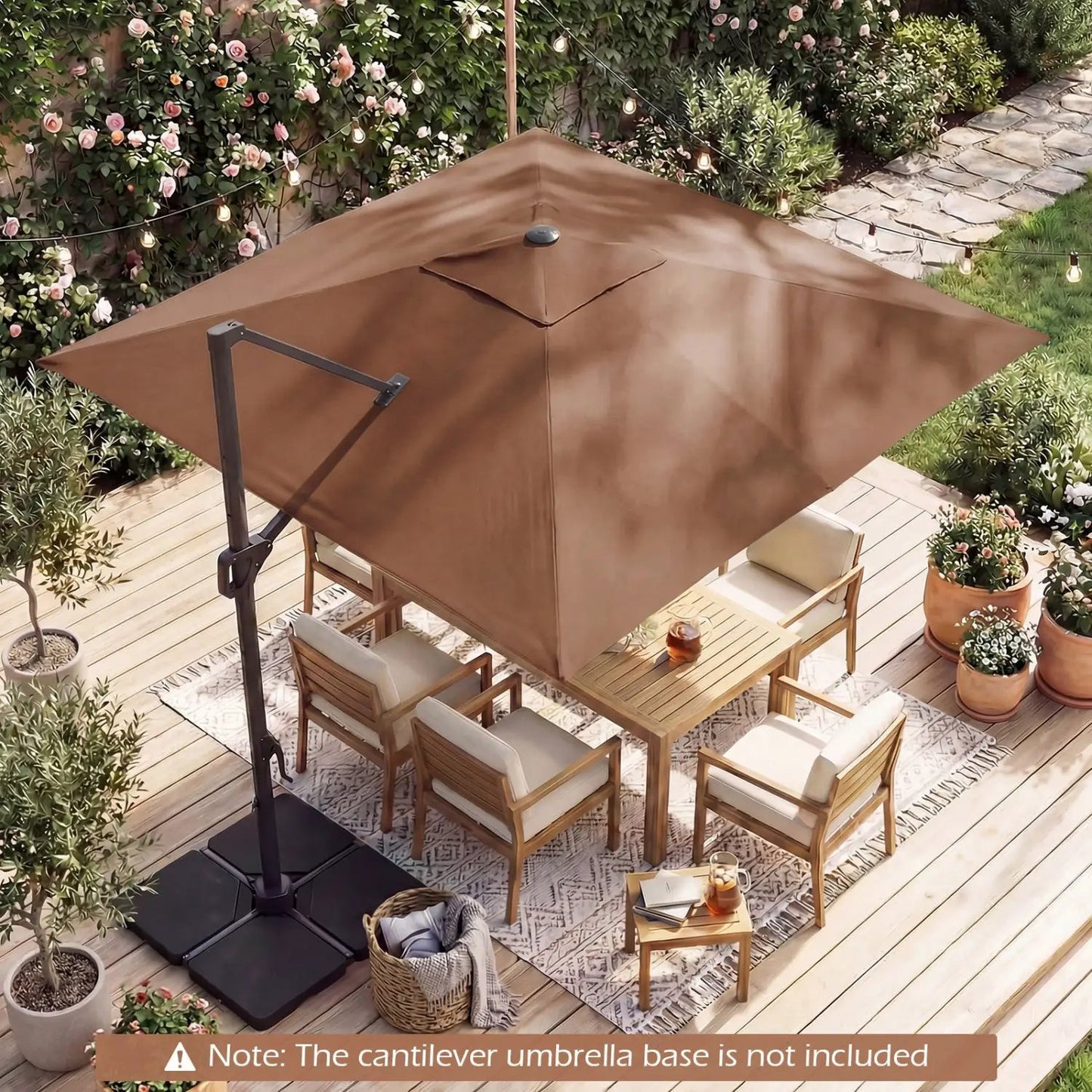 Cantilever Patio Umbrella Solar LED Lights