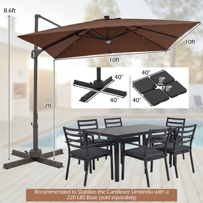 Cantilever Patio Umbrella Solar LED Lights