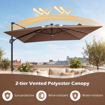 Cantilever Patio Umbrella Solar LED Lights