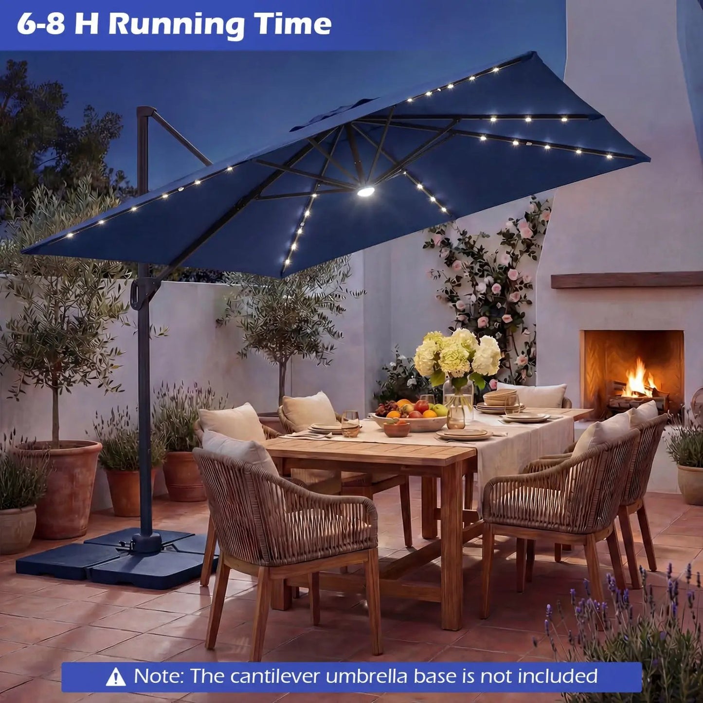 Cantilever Patio Umbrella Solar LED Lights