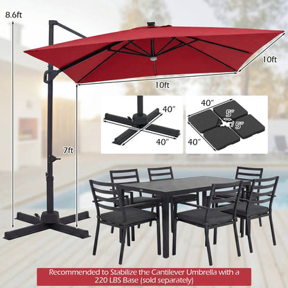 Cantilever Patio Umbrella Solar LED Lights
