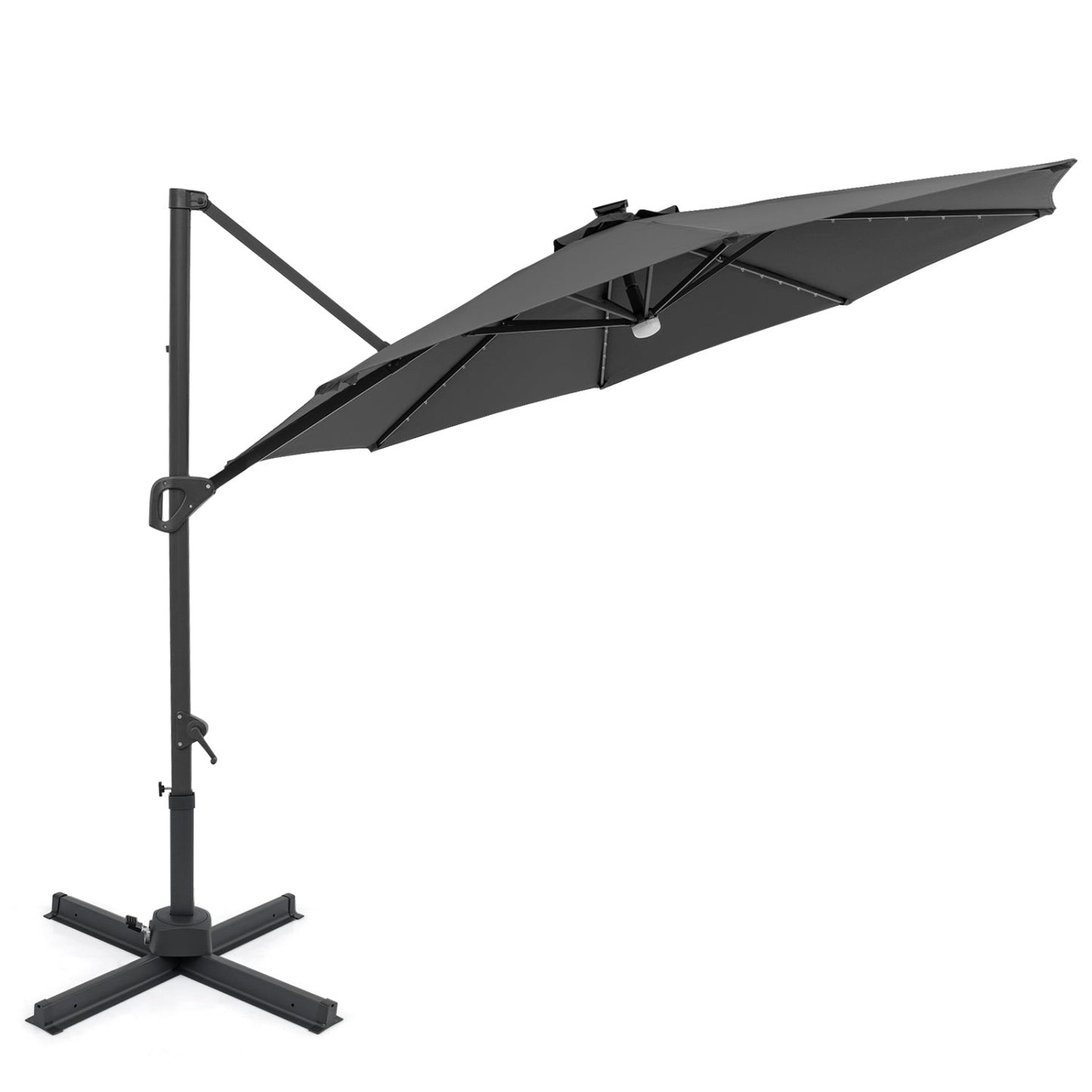 Cantilever Patio Umbrella with Solar LED Lights