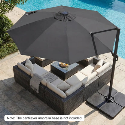 Cantilever Patio Umbrella with Solar LED Lights