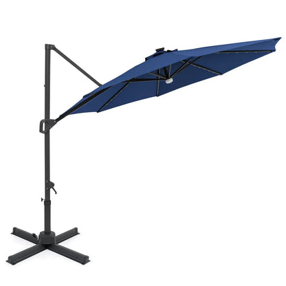 Cantilever Patio Umbrella with Solar LED Lights