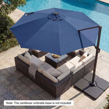 Cantilever Patio Umbrella with Solar LED Lights