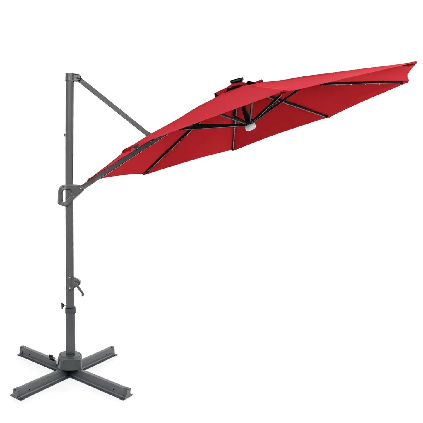 Cantilever Patio Umbrella with Solar LED Lights