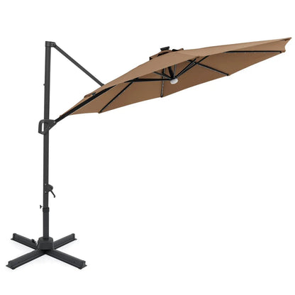 Cantilever Patio Umbrella with Solar LED Lights