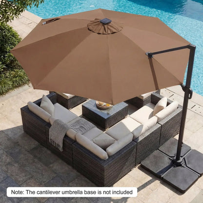 Cantilever Patio Umbrella with Solar LED Lights
