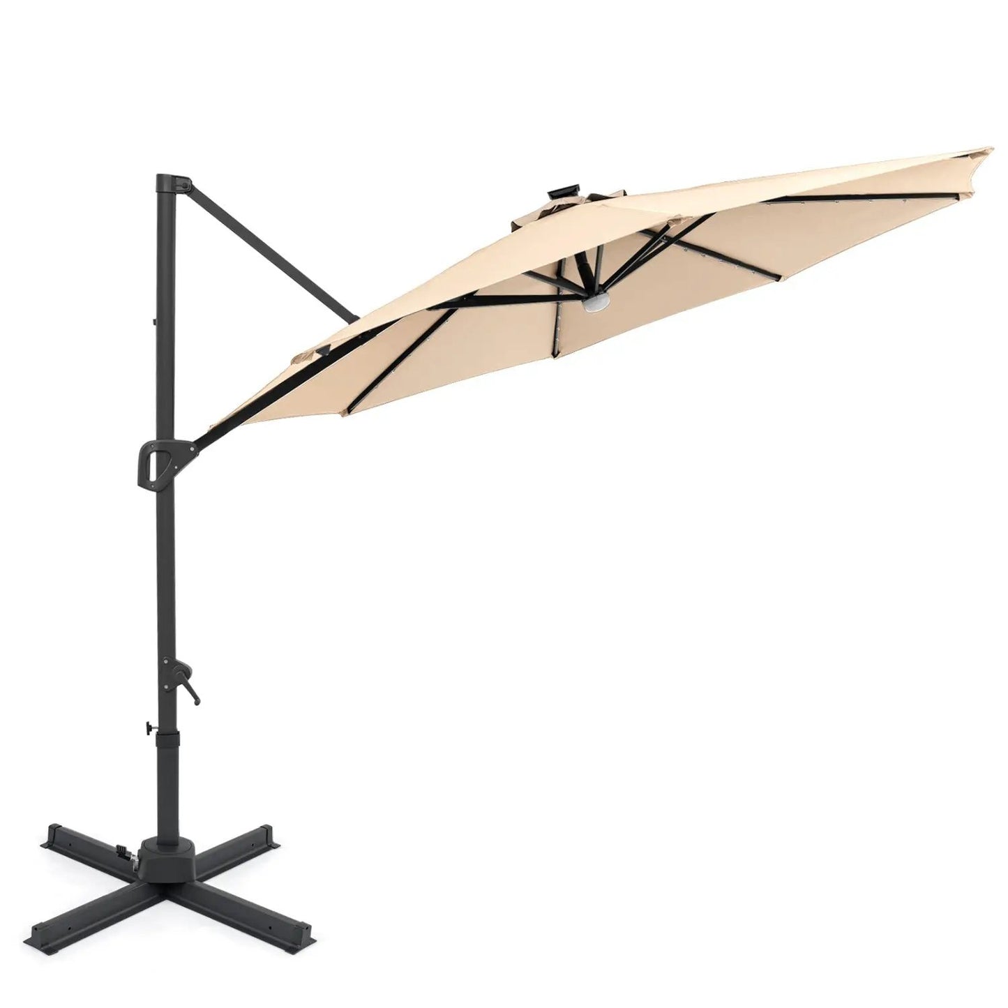 Cantilever Patio Umbrella with Solar LED Lights