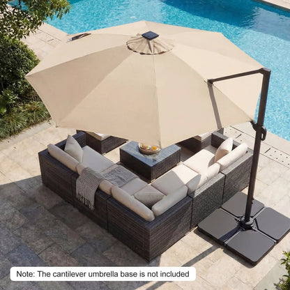 Cantilever Patio Umbrella with Solar LED Lights