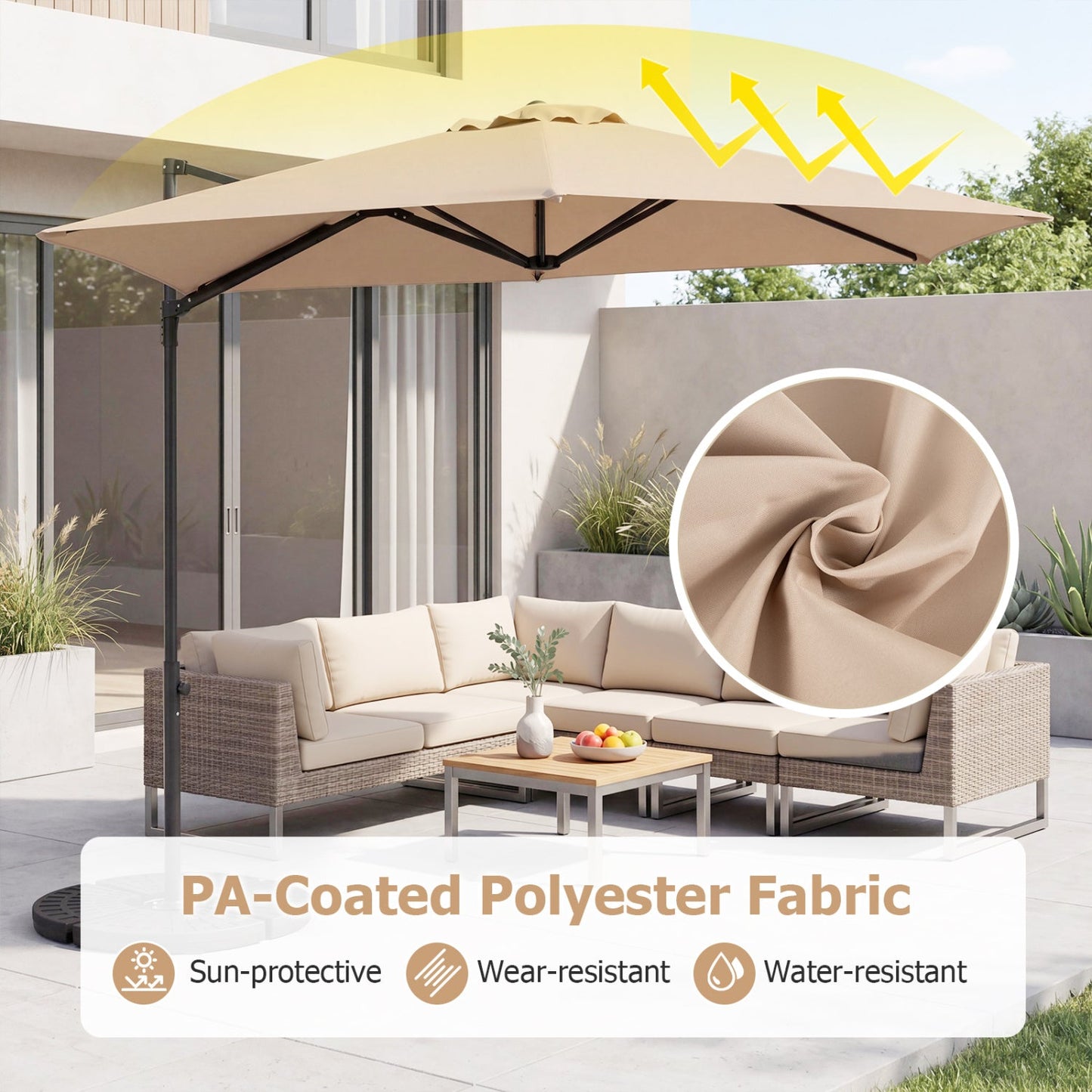 Cantilever Patio Umbrella 10 ft 360 Rotation