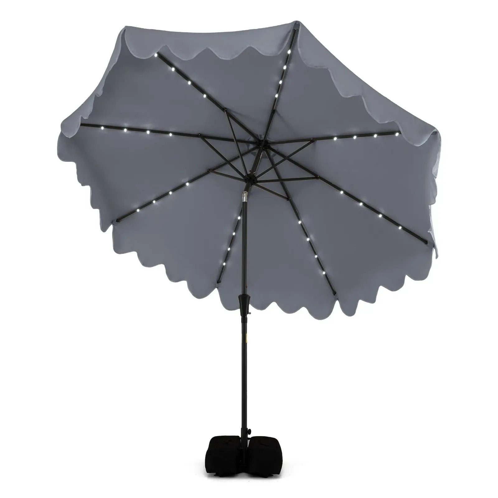 10 FT Outdoor Patio Umbrella with Solar LED Lights and Weighted Base – Tampa Home & Garden Store
