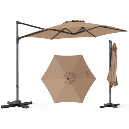 10 ft Patio Cantilever Umbrella 360 Rotation