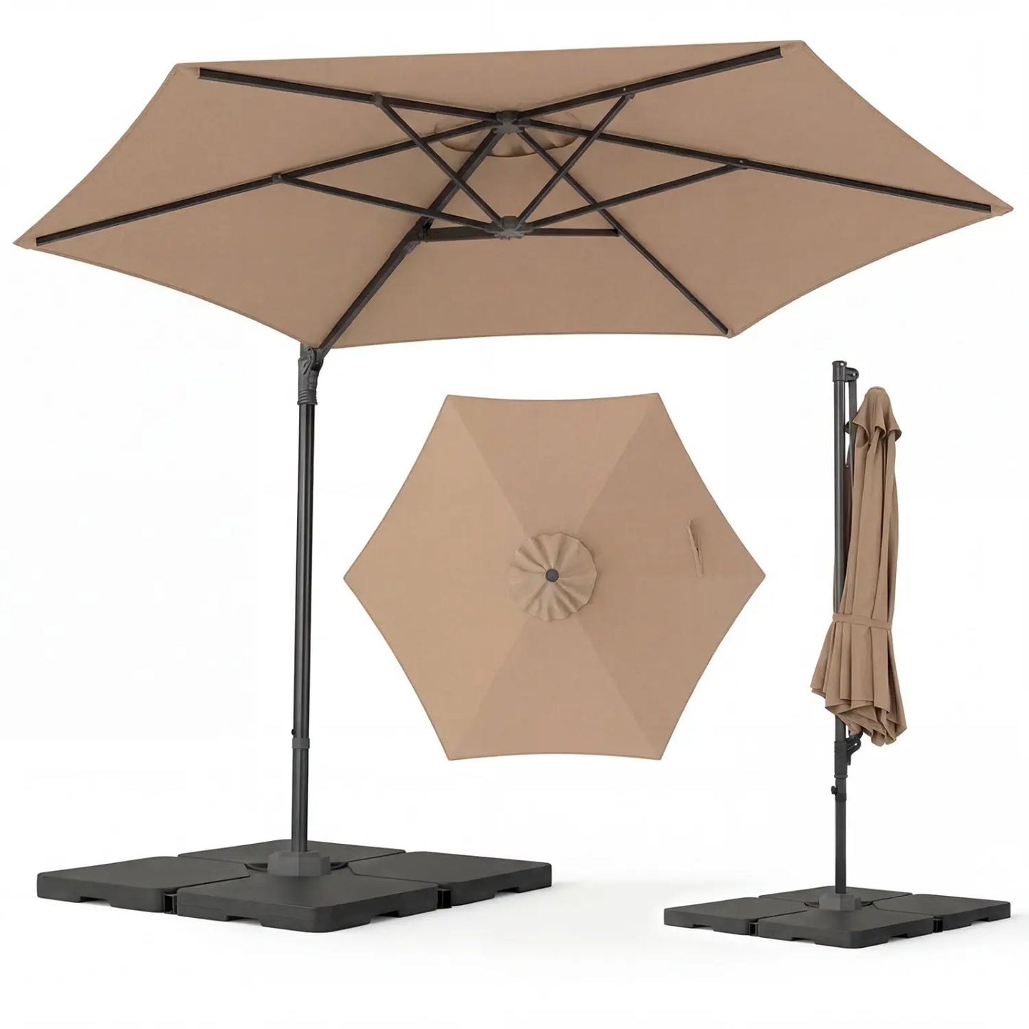 10 ft Patio Cantilever Umbrella 360 Rotation
