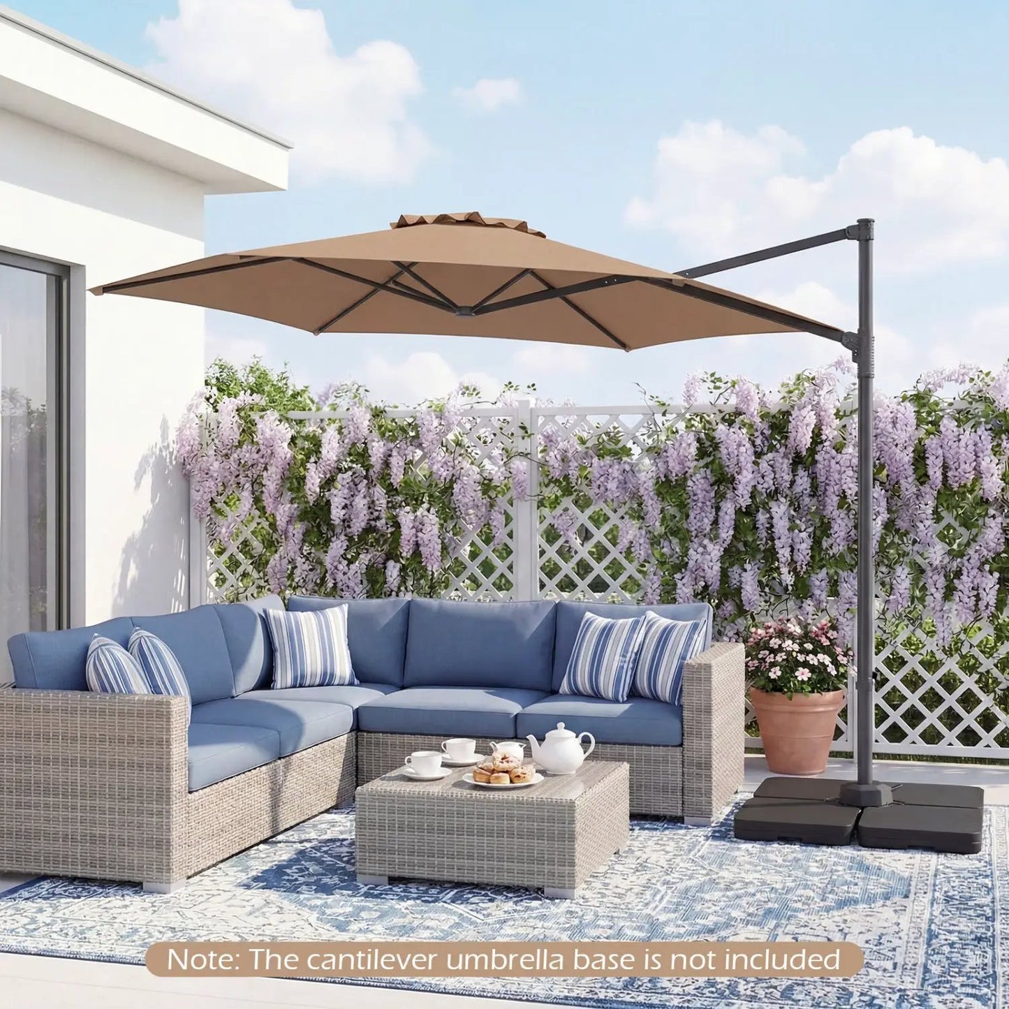 10 ft Patio Cantilever Umbrella 360 Rotation