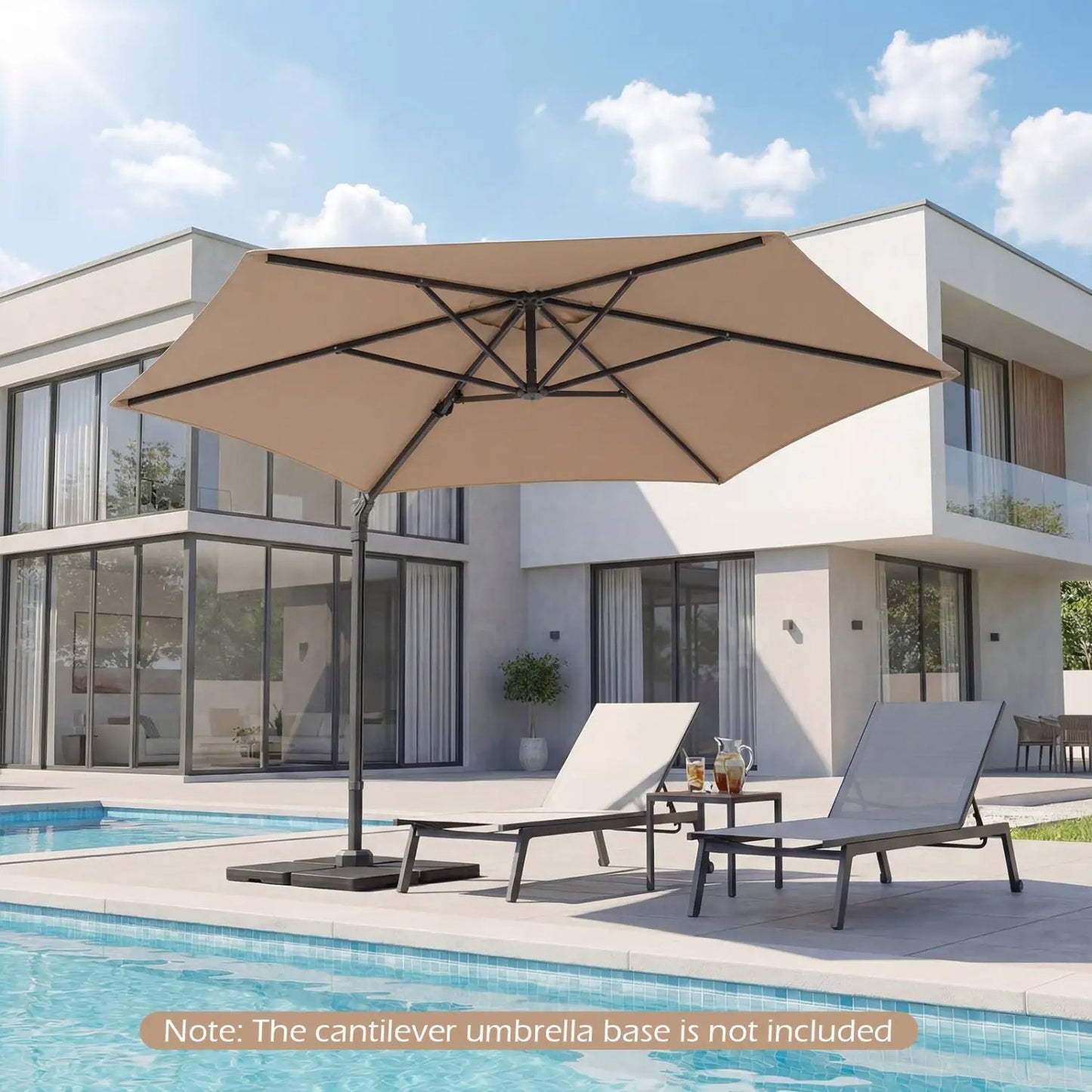 10 ft Patio Cantilever Umbrella 360 Rotation