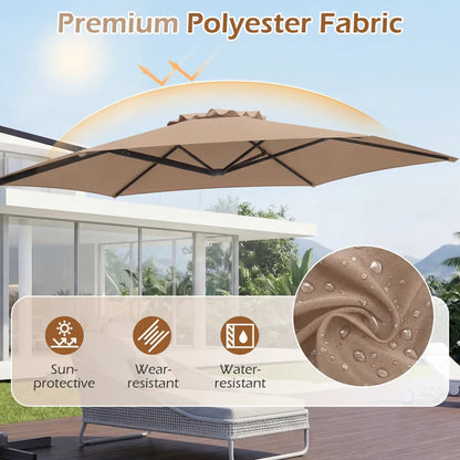 10 ft Patio Cantilever Umbrella 360 Rotation