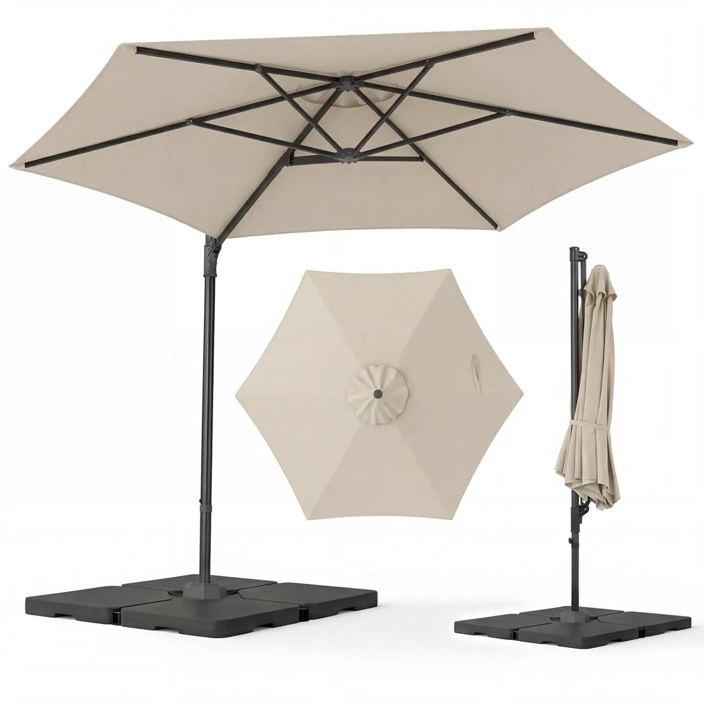 10 ft Patio Cantilever Umbrella 360 Rotation