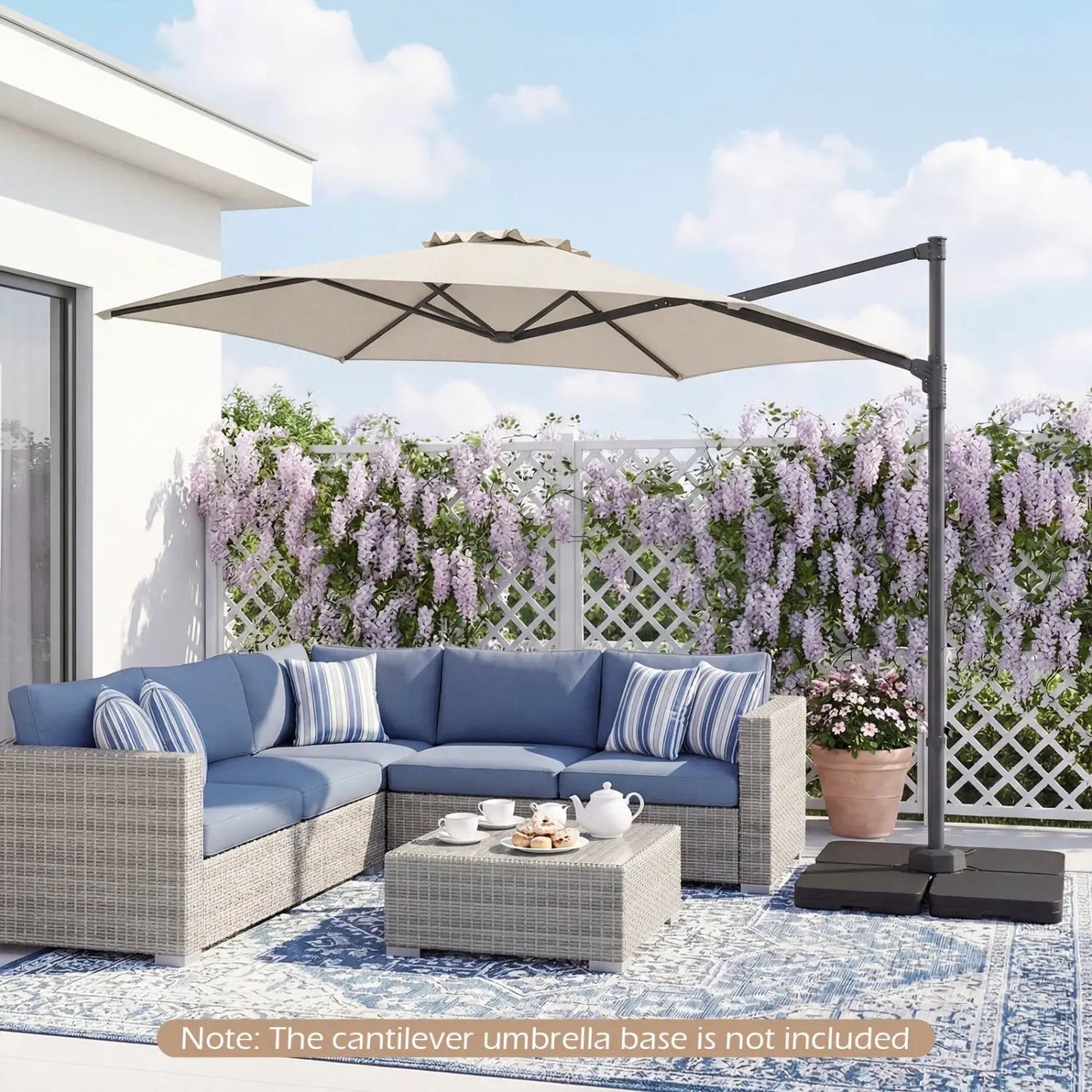 10 ft Patio Cantilever Umbrella 360 Rotation