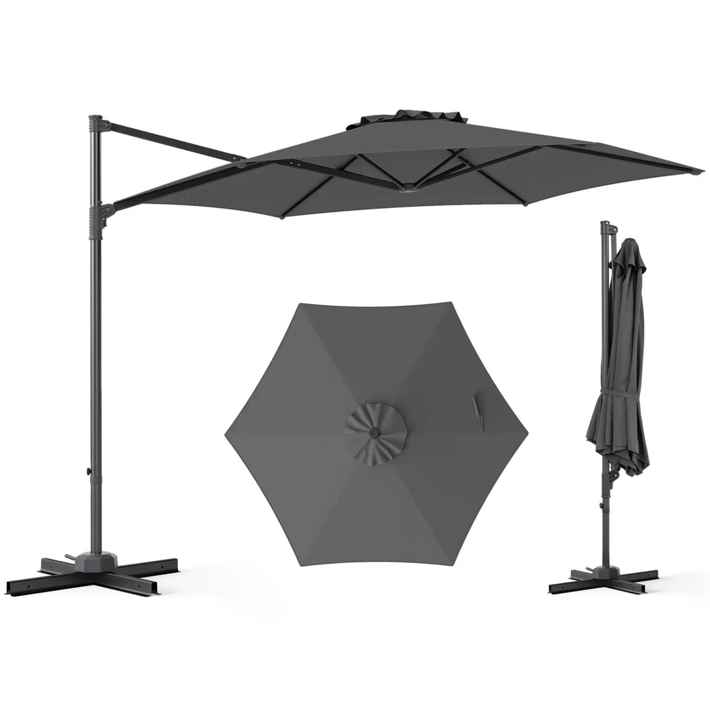 10 ft Patio Cantilever Umbrella 360 Rotation
