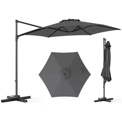 10 ft Patio Cantilever Umbrella 360 Rotation