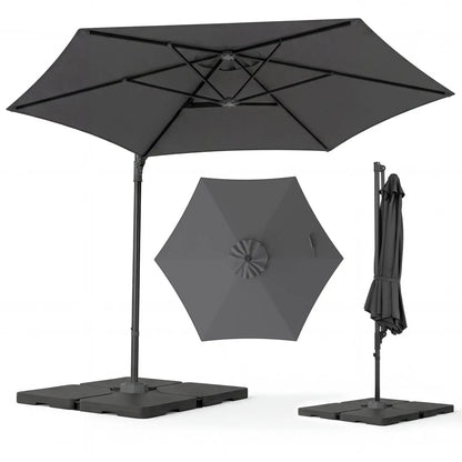 10 ft Patio Cantilever Umbrella 360 Rotation