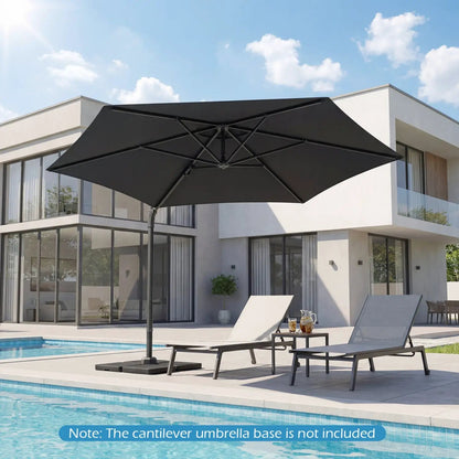 10 ft Patio Cantilever Umbrella 360 Rotation