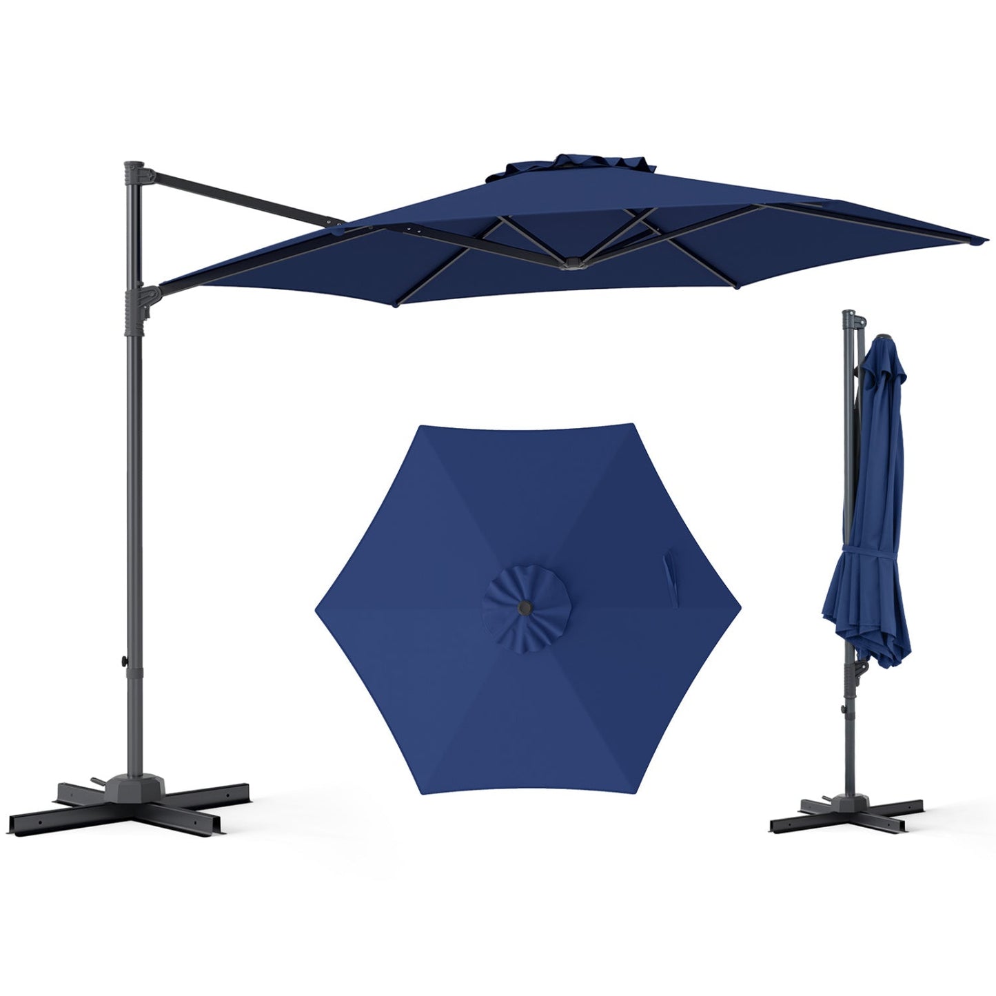 10 ft Patio Cantilever Umbrella 360 Rotation