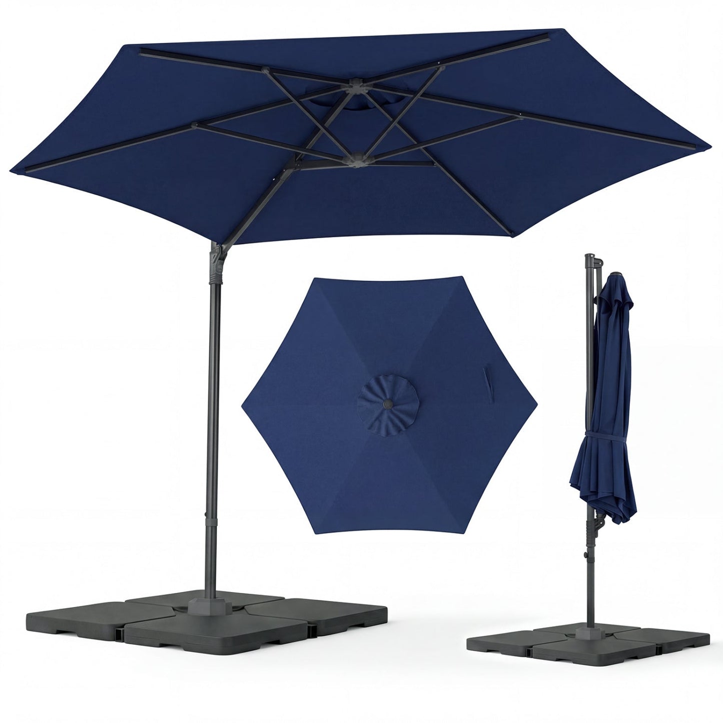 10 ft Patio Cantilever Umbrella 360 Rotation
