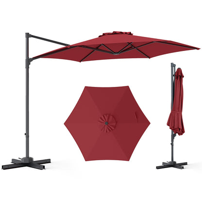 10 ft Patio Cantilever Umbrella 360 Rotation