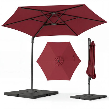 10 ft Patio Cantilever Umbrella 360 Rotation
