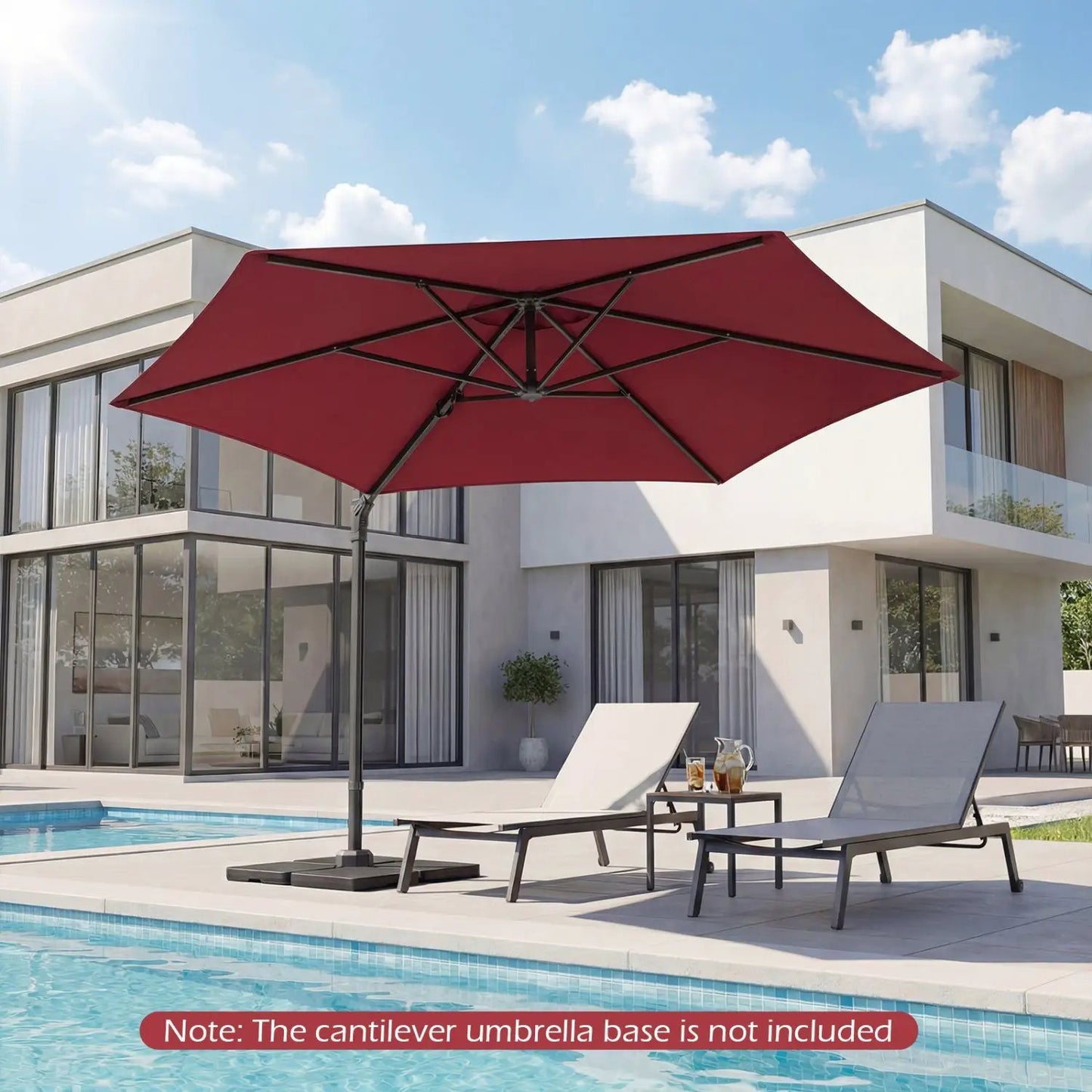 10 ft Patio Cantilever Umbrella 360 Rotation