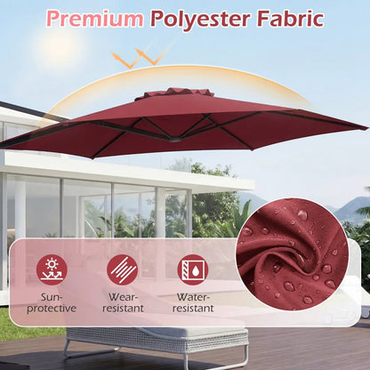 10 ft Patio Cantilever Umbrella 360 Rotation