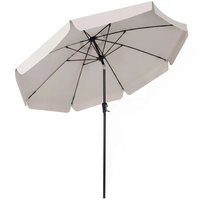 10 Ft Scalloped Patio Umbrella Push Button Tilt