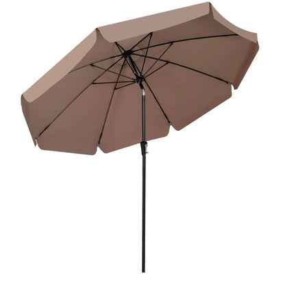 10 Ft Scalloped Patio Umbrella Push Button Tilt
